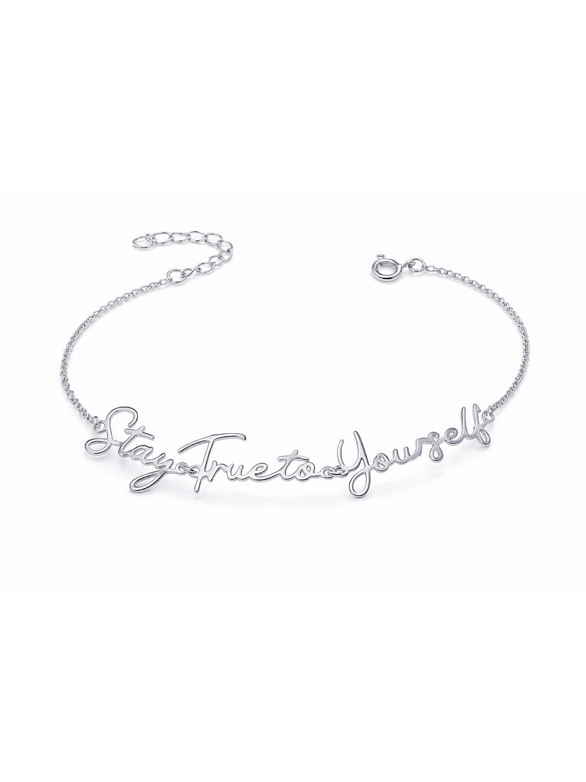 Stay True To Yourself Engraved Adjustable Chain Bracelet