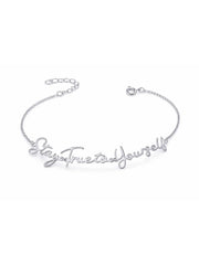 Stay True To Yourself Engraved Adjustable Personalized  Chain Bracelet