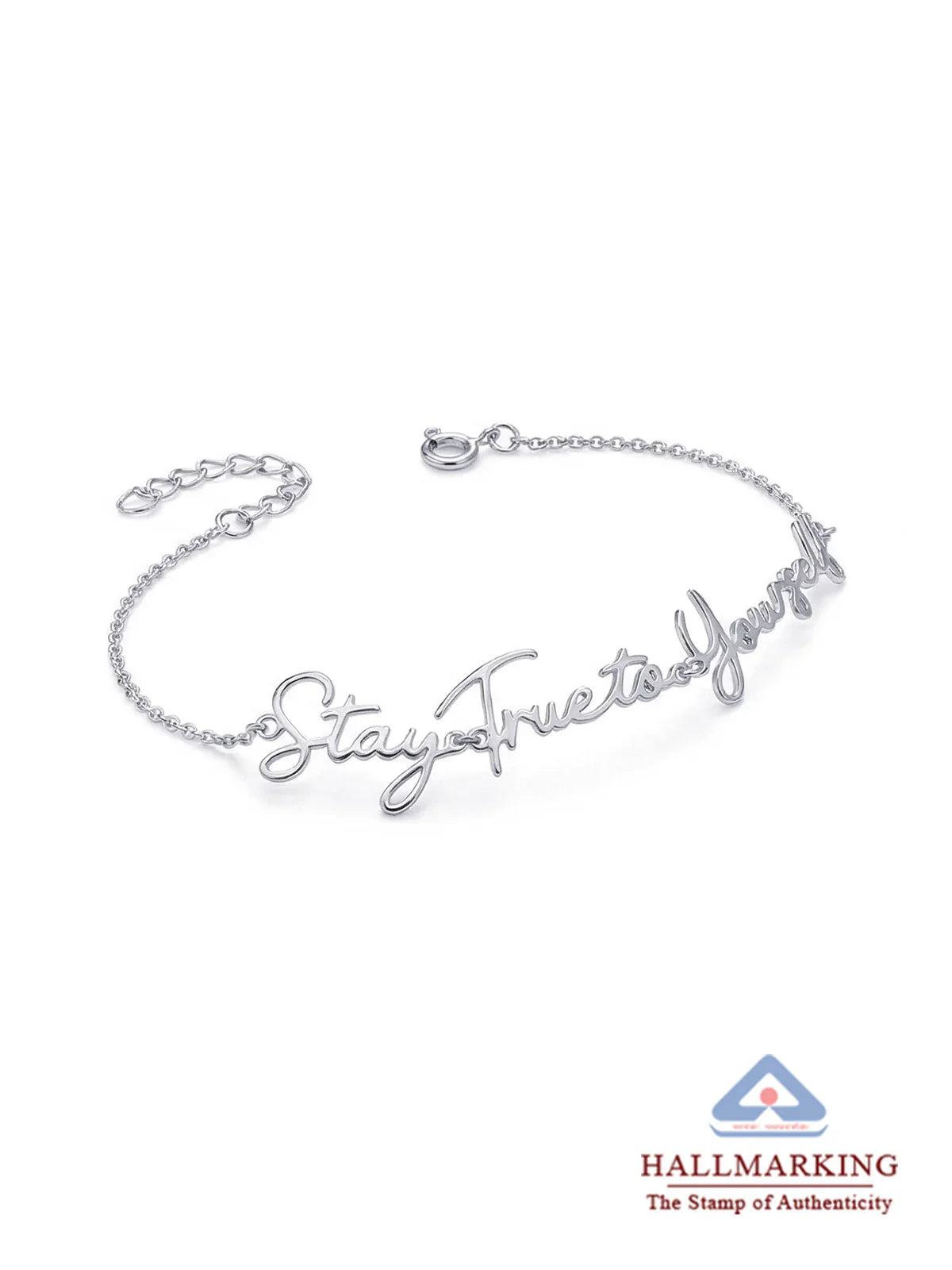 Stay True To Yourself Engraved Adjustable Personalized  Chain Bracelet