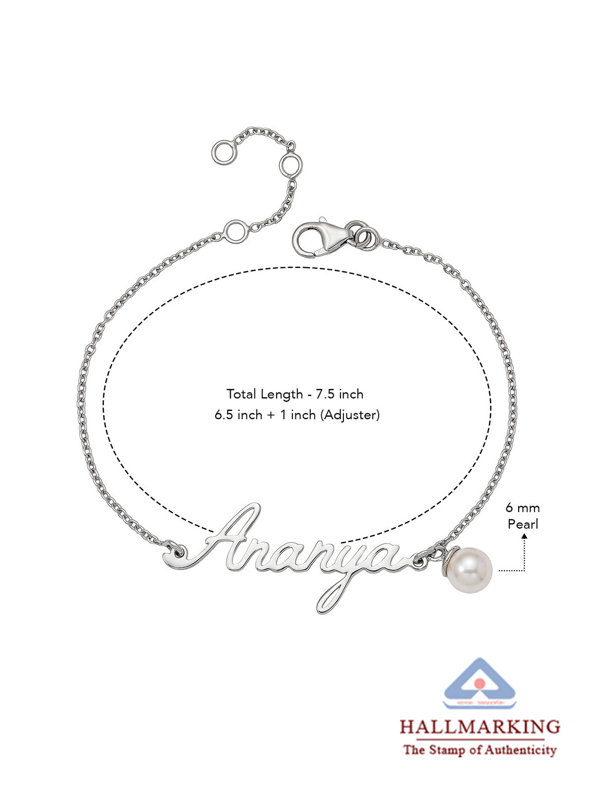 Personalized Pearl Name Bracelet