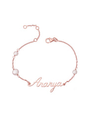 Personalised Pearl Name Bracelet for Women
