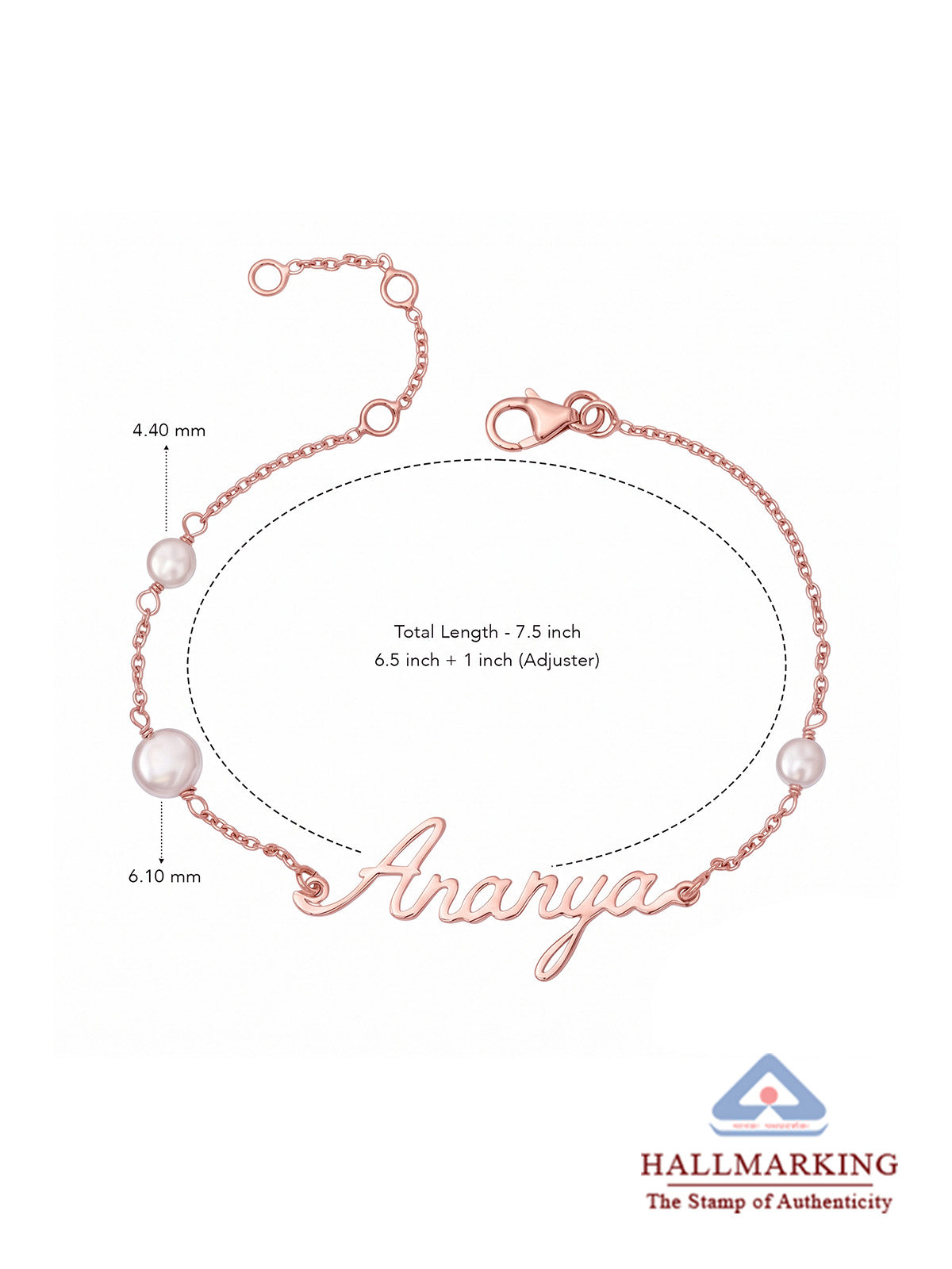 Personalised Pearl Name Bracelet for Women