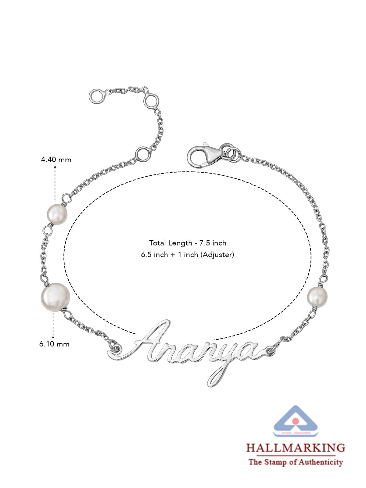 Personalized Pearl Station Bracelet