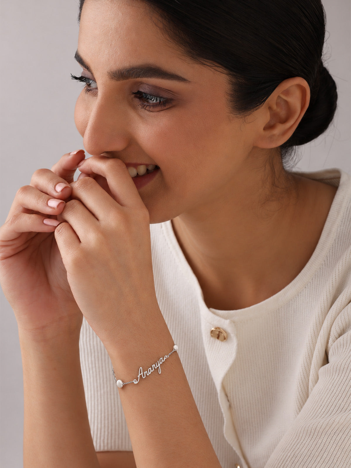 Personalized Pearl Station Bracelet