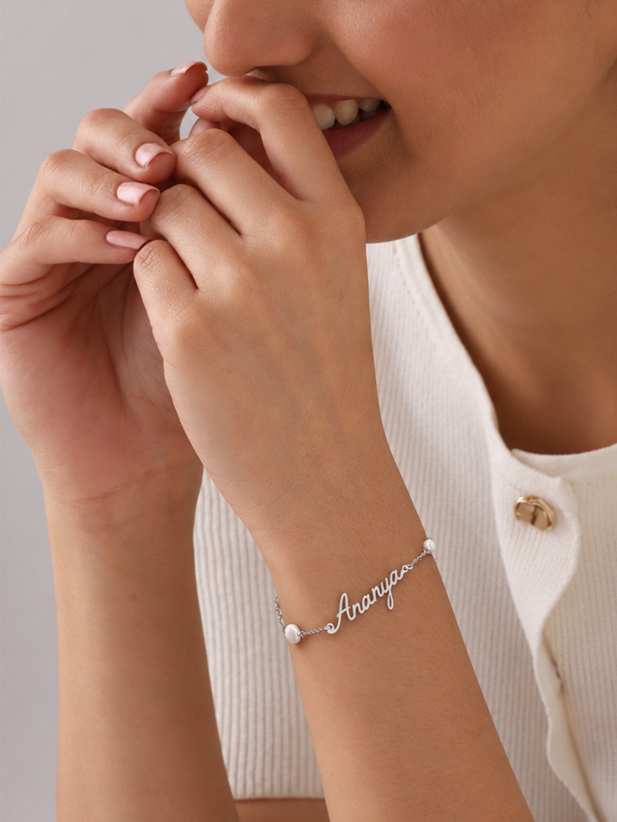 Personalized Pearl Station Bracelet