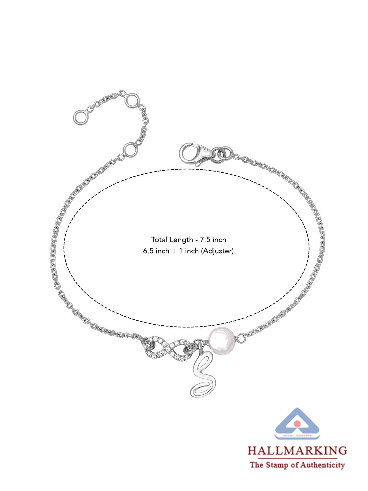 Personalized Infinity Pearl Initial Bracelet