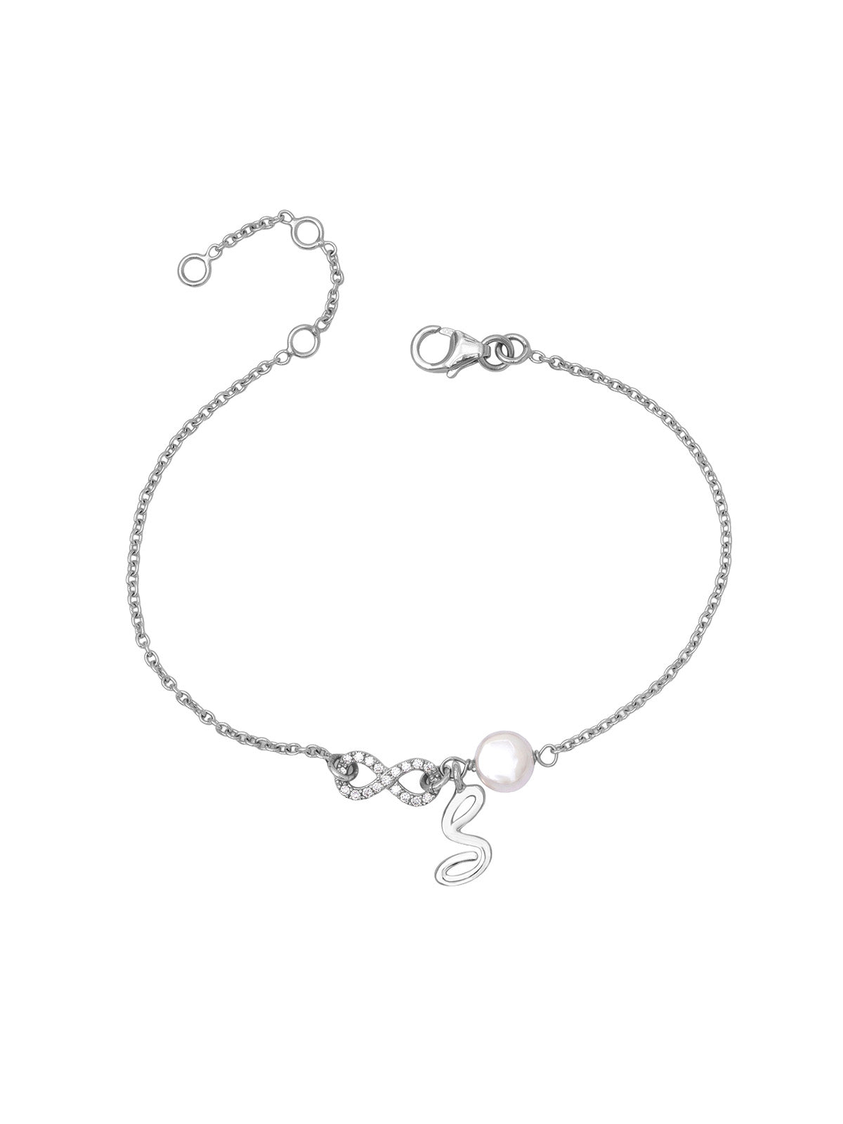 Personalized Infinity Pearl Initial Bracelet
