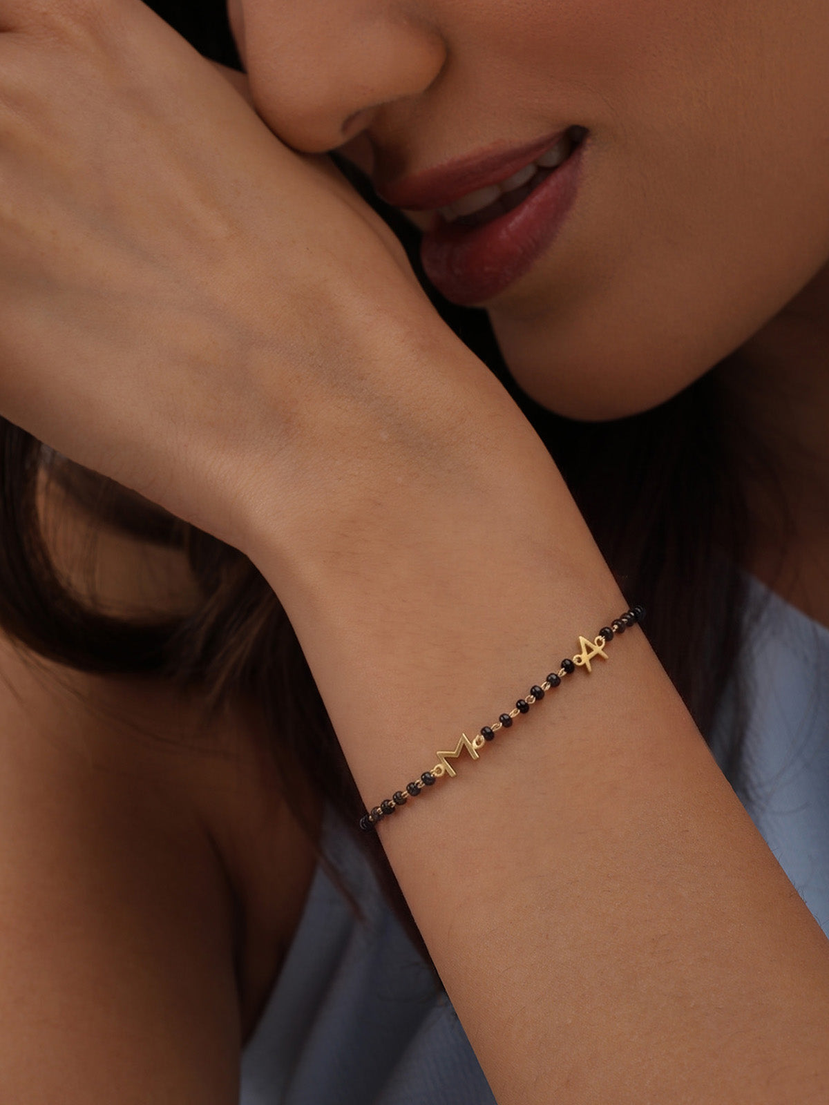 Personalised Flash Gold Mangalsutra Bracelet