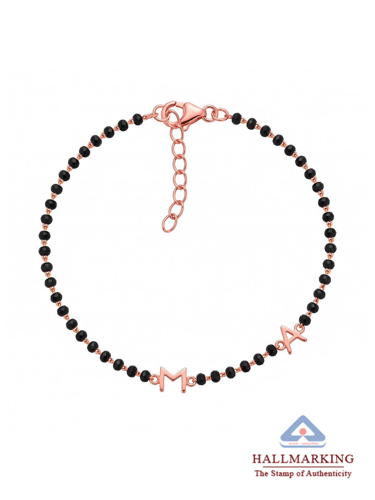 Personalised Rose Gold Mangalsutra Bracelet