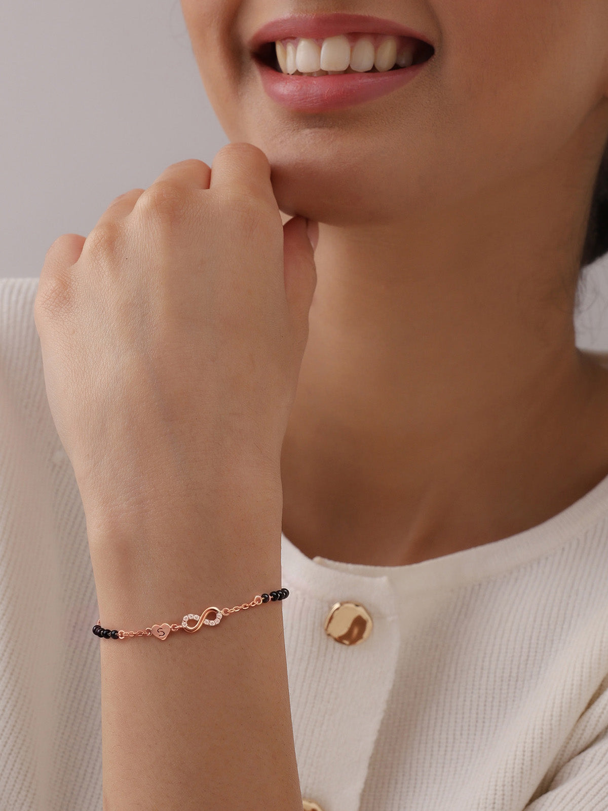 Personalised Rose Gold Infinity Bracelet
