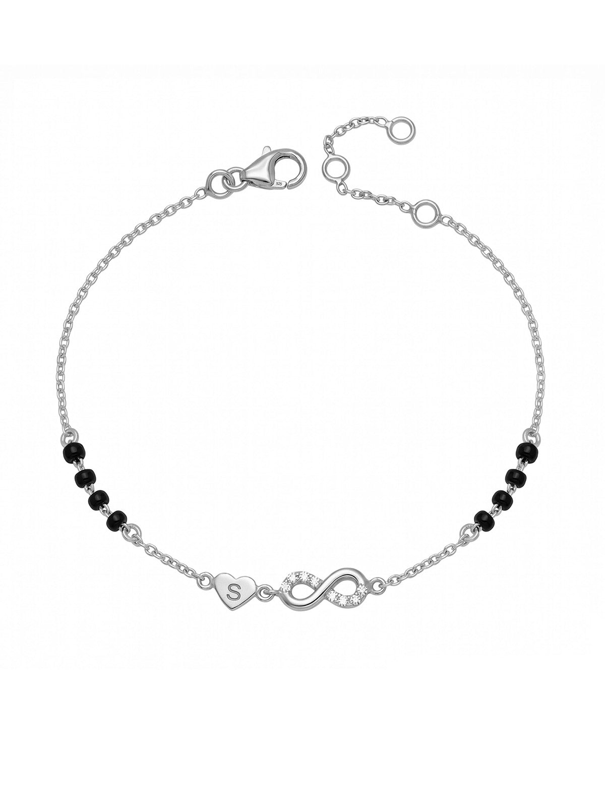 Personalised Silver Mangalsutra Bracelet
