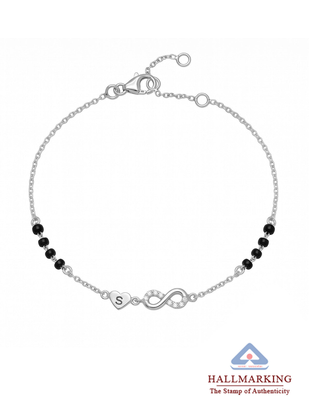 Personalised Silver Mangalsutra Bracelet