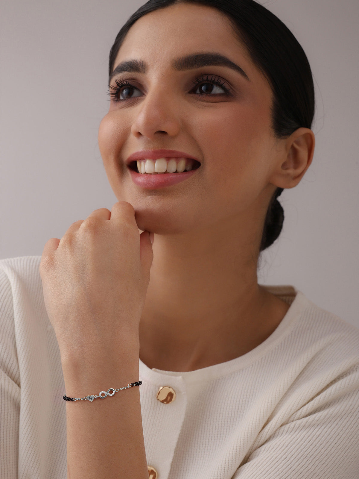 Personalised Silver Mangalsutra Bracelet