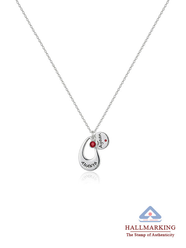 Engraved Disc Pendant Necklace