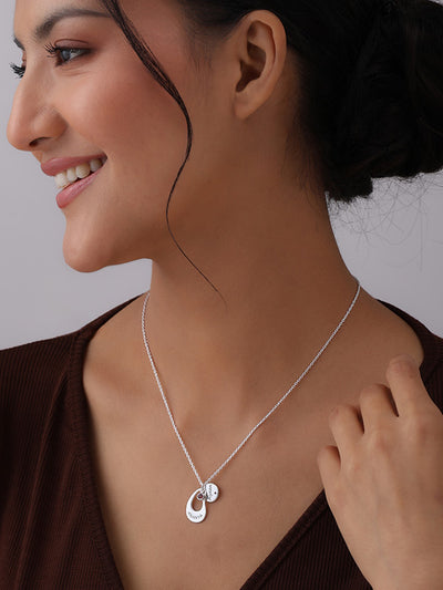 Engraved Disc Pendant Necklace