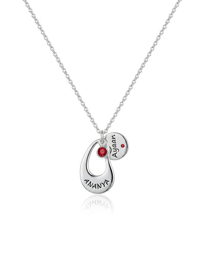 Engraved Disc Pendant Necklace