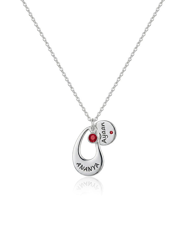 Engraved Disc Pendant Necklace