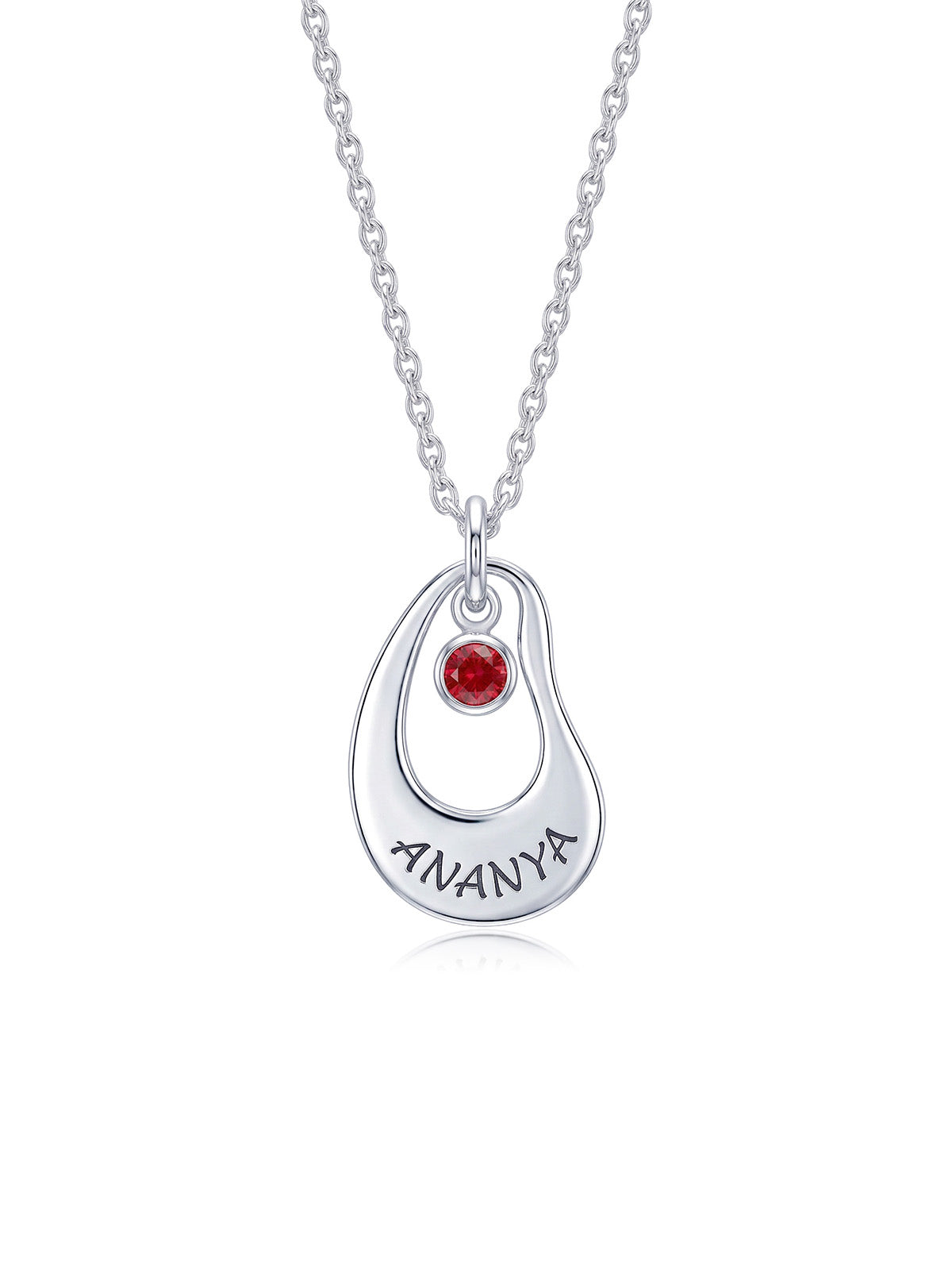 Personalised Name & Birthstone Pendant Necklace