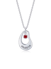 Personalised Name & Birthstone Pendant Necklace