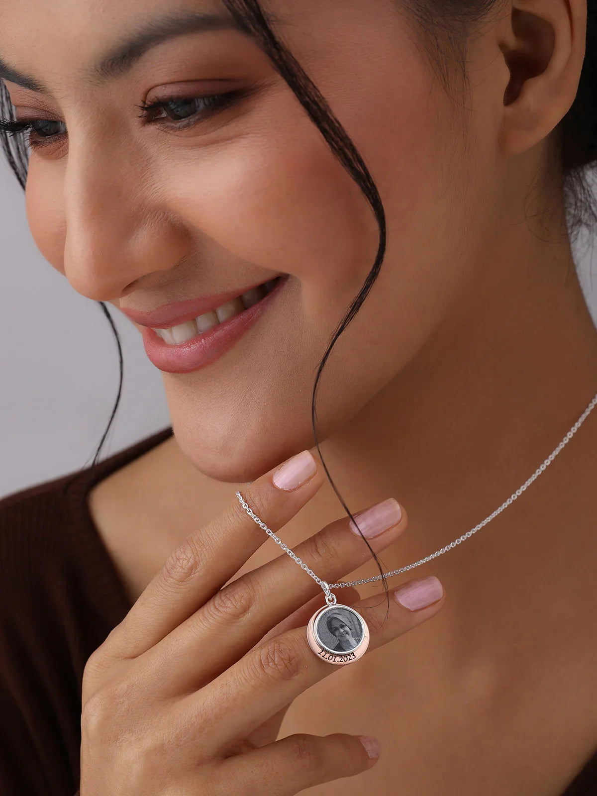 Dual Tone Pendant Necklace