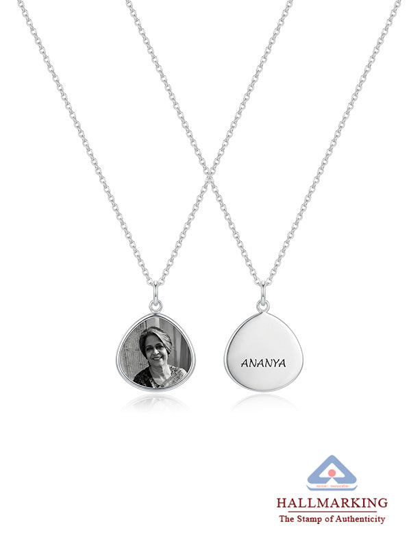Personalised Engraved Name and Photo Pendant Necklace