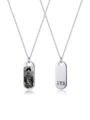 Personalised Photo and Time Dog Tag Pendant Necklace for Men