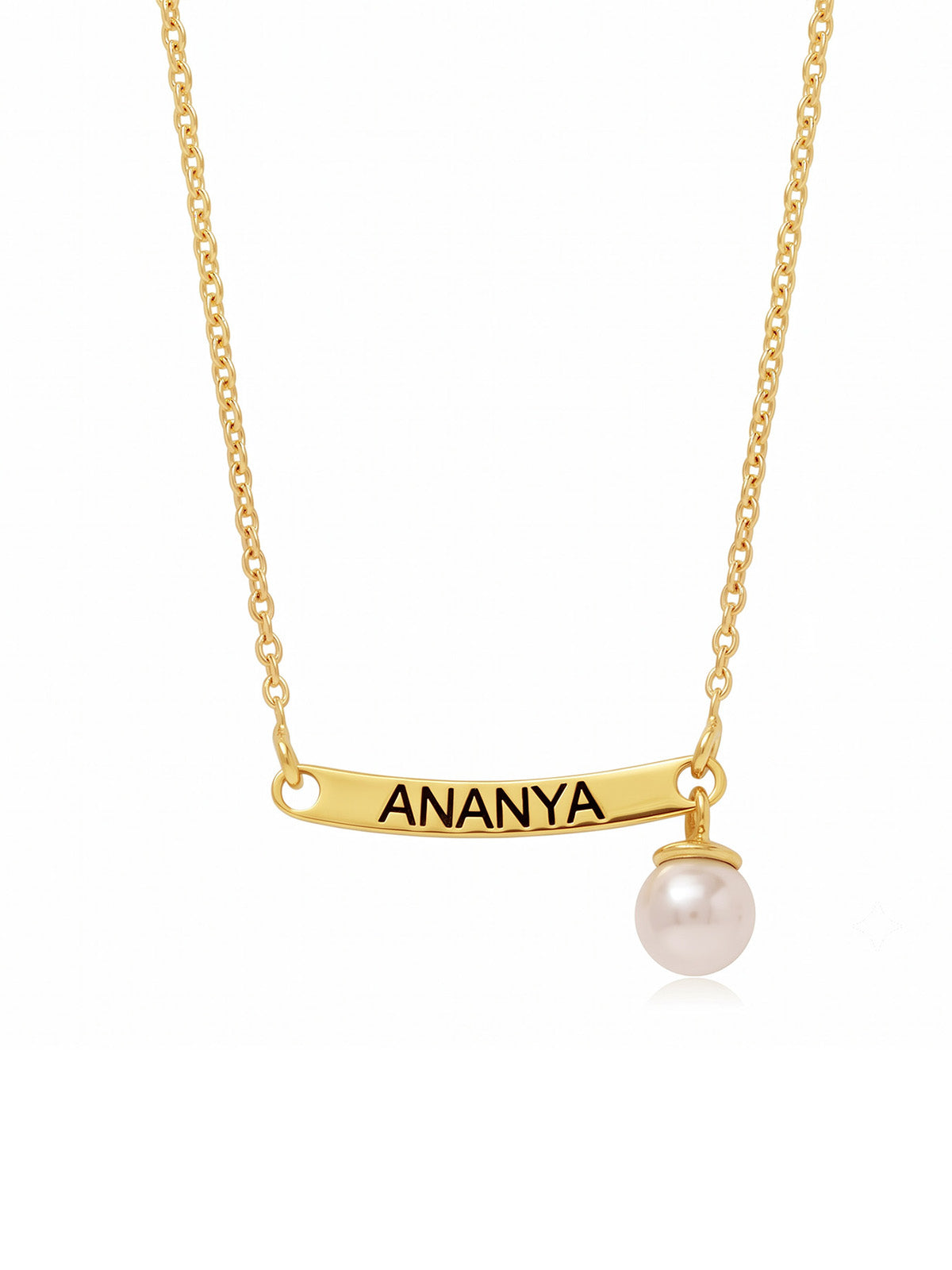 Personalised Name Necklace with Pearl Charm