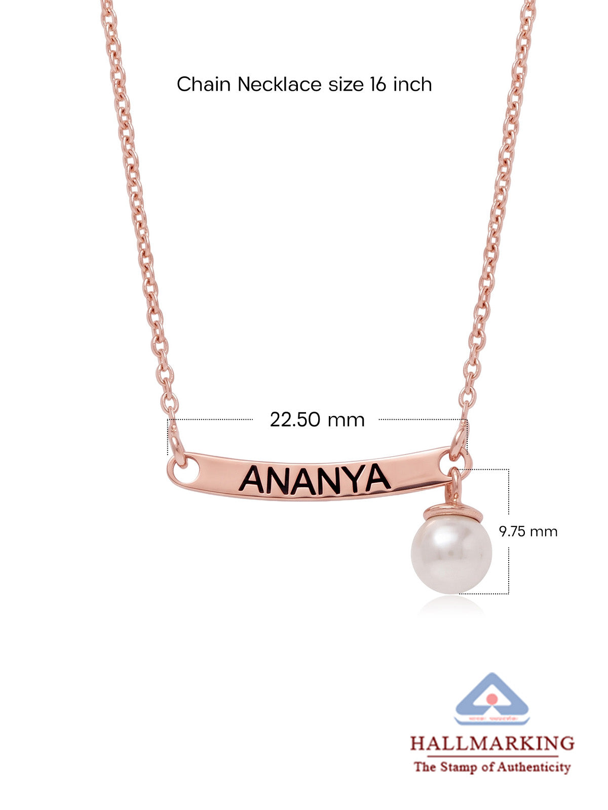 Personalized Pearl Name Bar Necklace