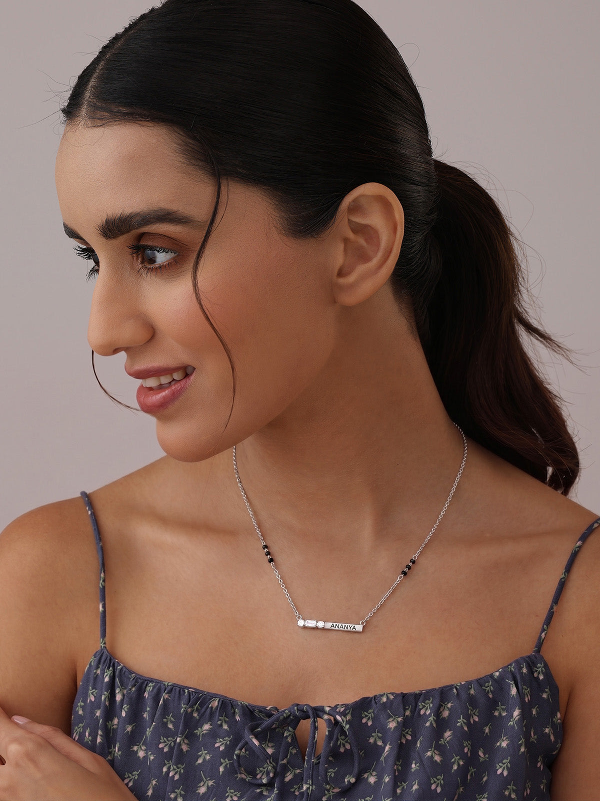 Personalised Silver Mangalsutra Necklace