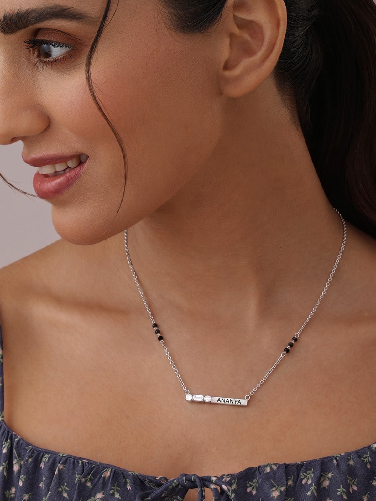 Personalised Silver Mangalsutra Necklace