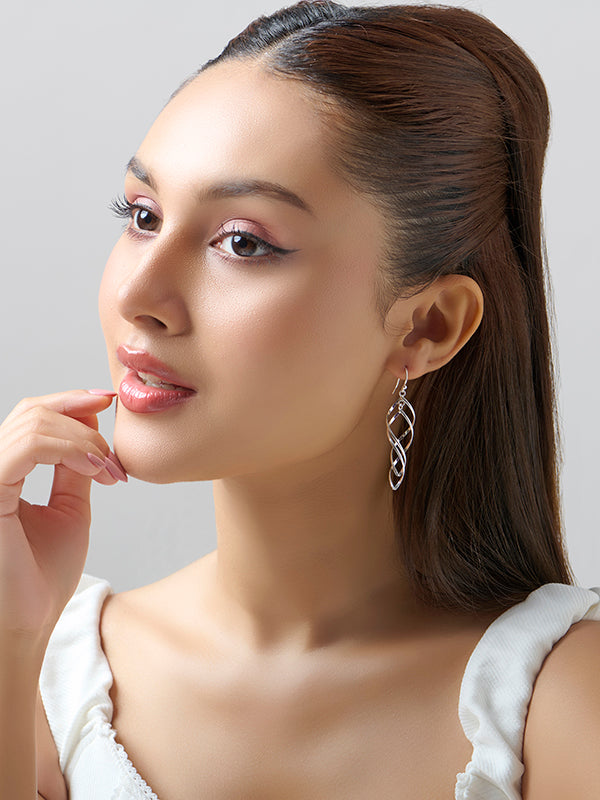 Double Twisted Marquise Loop Earrings