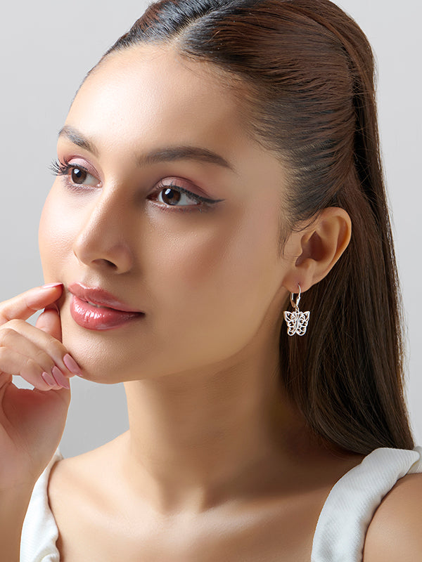 Filigree Butterfly Leverback Earrings