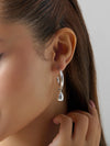 Silver Dewdrop C-Hoops