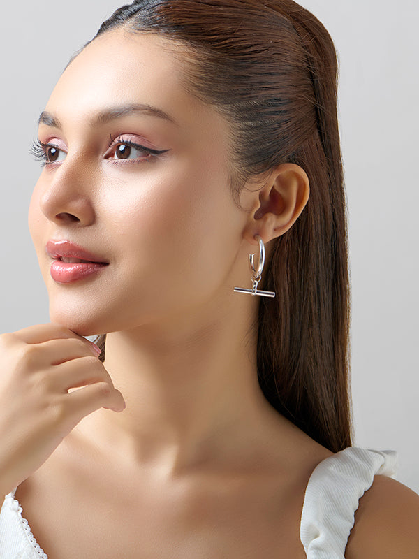 T-Bar C-Hoop Earrings