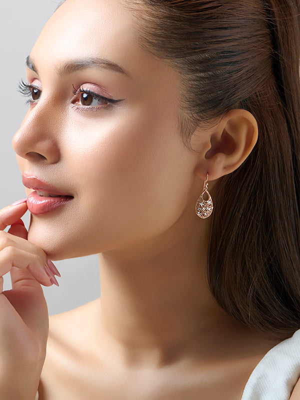 Rose Gold Turkish Teardrop Earrings