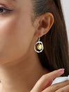 Two-Tone Hammered Disc Drop Earrings