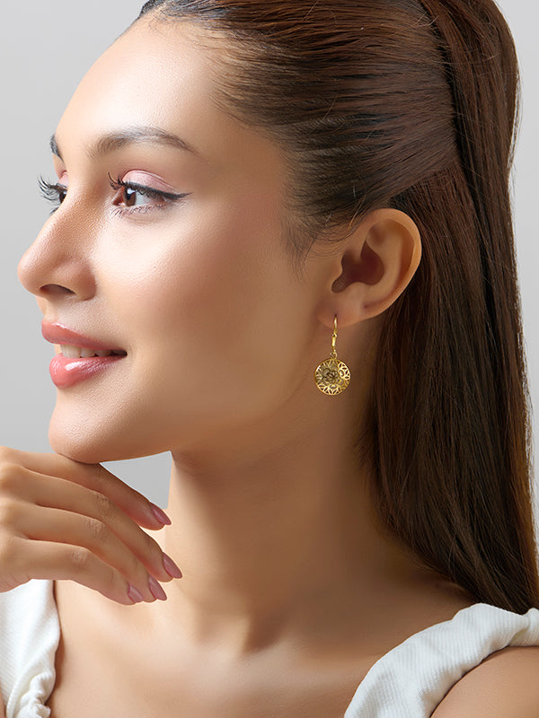 Gold Mother-of-Pearl Leverback Earrings