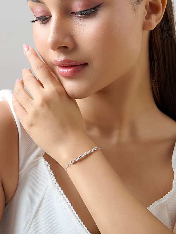 Infinity Twist Zirconia Sliding Bracelet