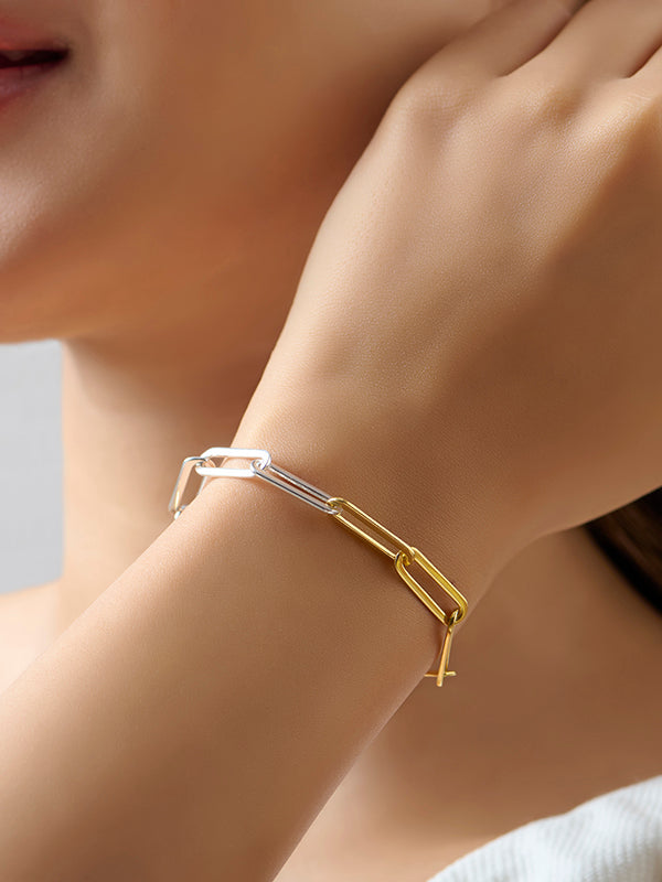 Two-Tone Fused Paperclip Bracelet