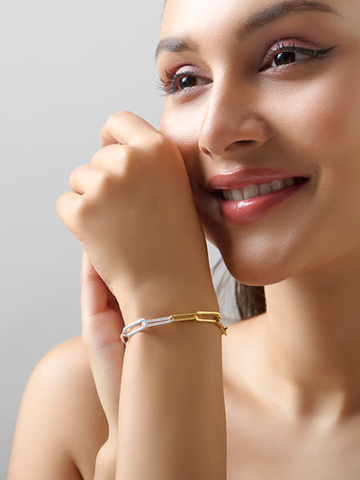 Two-Tone Fused Paperclip Bracelet