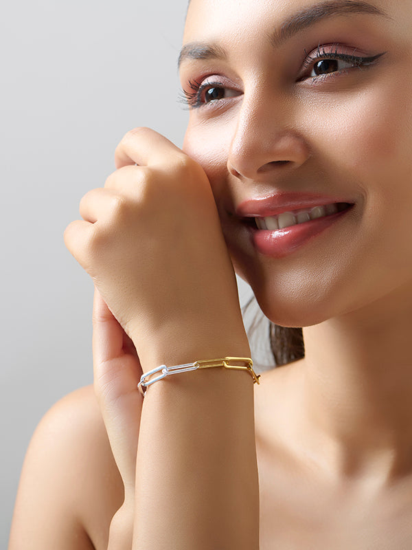 Two-Tone Fused Paperclip Bracelet