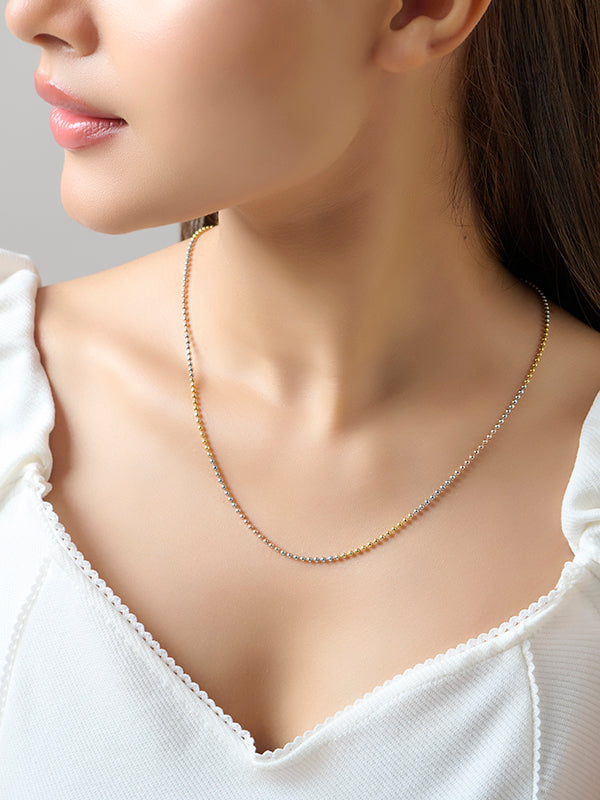 Italian Tricolor Ball Chain Necklace