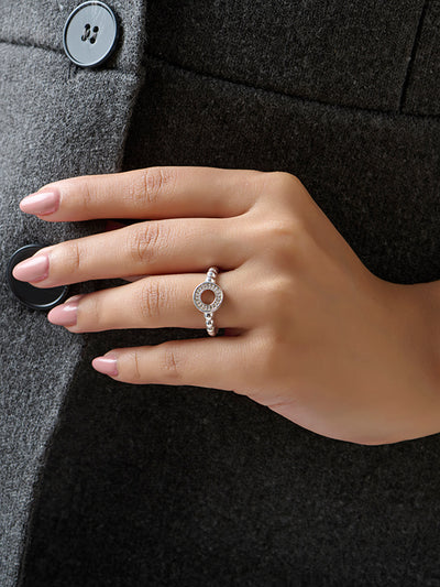 Pave CZ Caviar Bead Eternity Ring