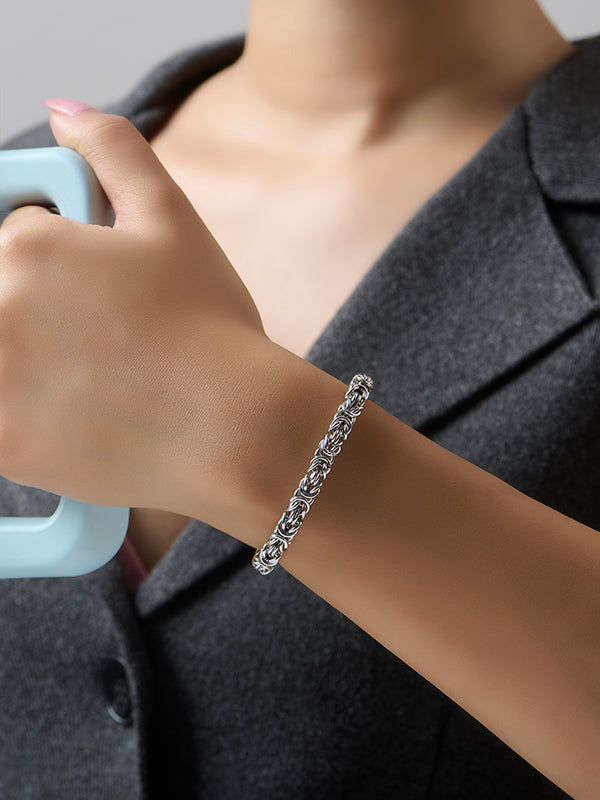 Oria Polished Rhodium-Plated Slider Bracelet for Women