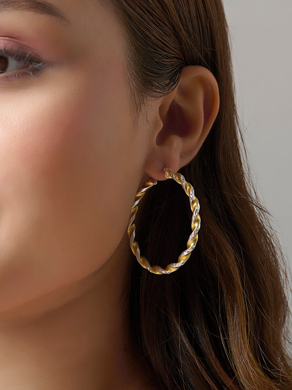 Tricolor Twisted Grande Hoops