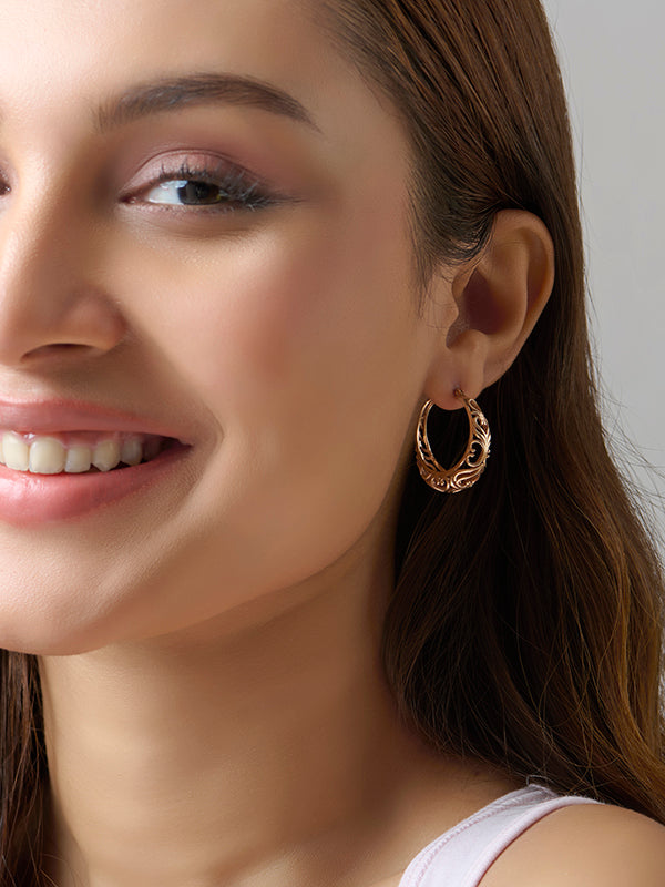 14K Rose-Gold Plated Ishara Love Hoops