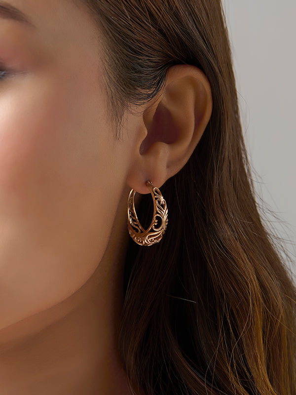 14K Rose-Gold Plated Ishara Love Hoops