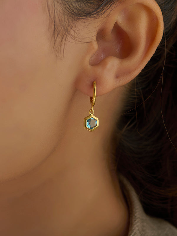 Gold Drop Huggie Hoops