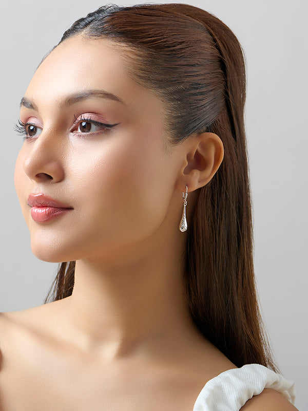 Diamond-Cut Leverback Drop Earrings