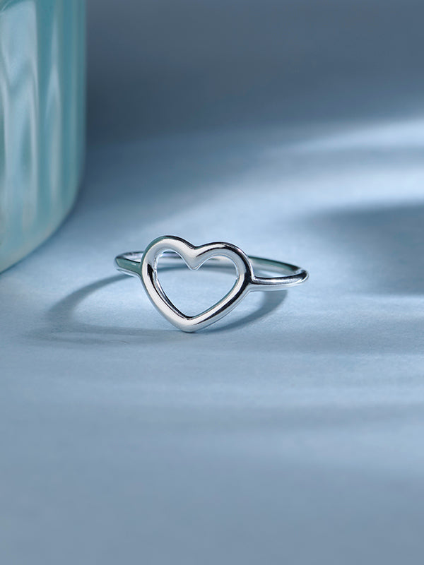 Polished Open Heart Ring